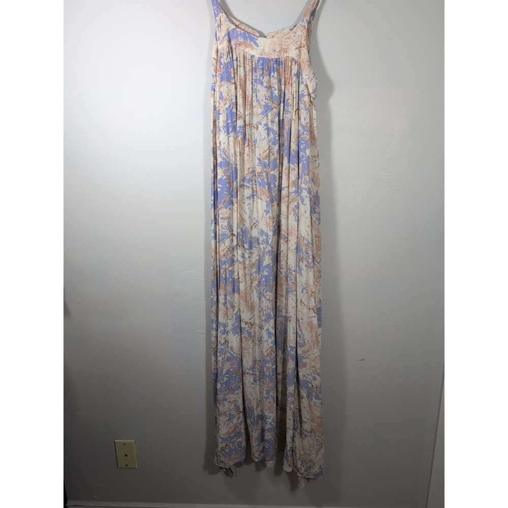 Easel Maxi Dress Small‎ Blue Tan & White